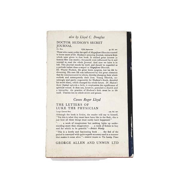 Magnificent Obsession by Lloyds C. Douglas, george allen,1961