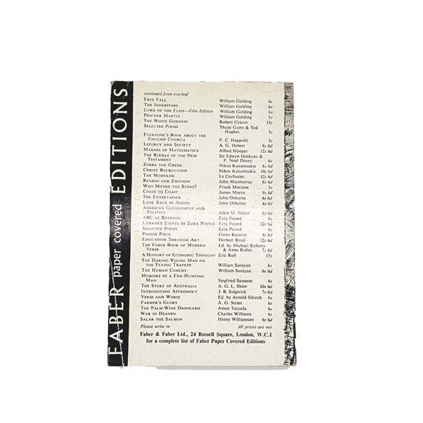 Free Fall by William Golding, faber, 1959