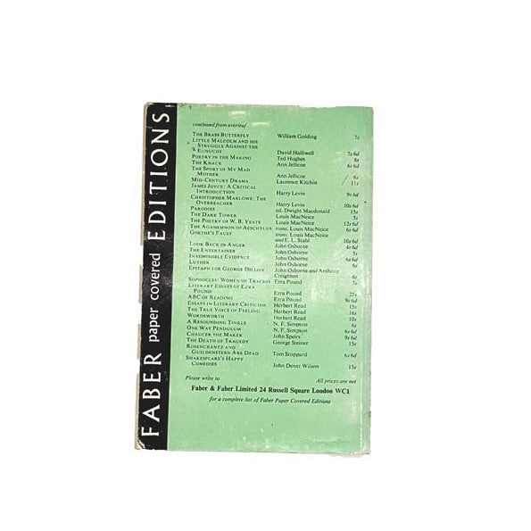 The Family Reunion by T.S. Eliot, faber, 1968