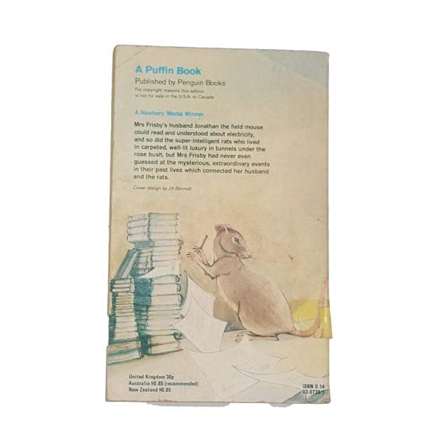Mrs Frisby And The Rats Of NIMH by Robert C. O’Brien, puffin, 1972
