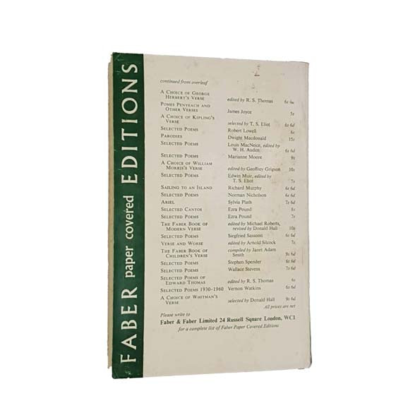 Selected Poems of Edward Thomas by E. Thomas - Faber, 1969