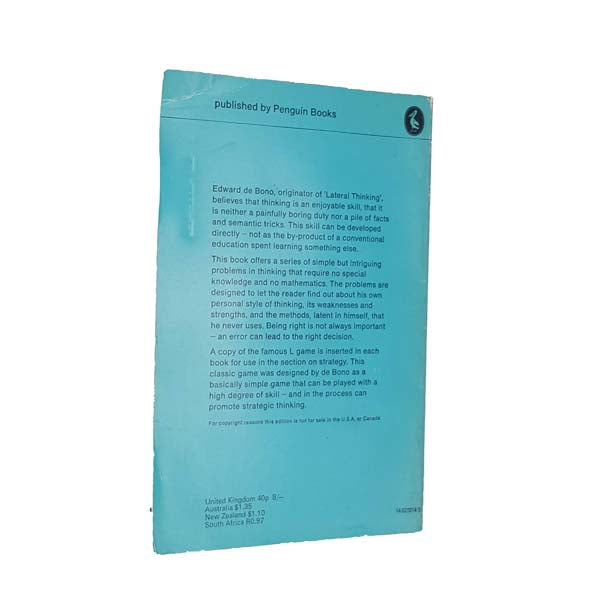 The Five-day Course in Thinking by Edward de Bono - Pelican, 1970