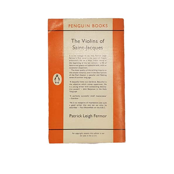 The Violins of Saint-Jacques by Patrick Leigh Fermor - Penguin, 1961