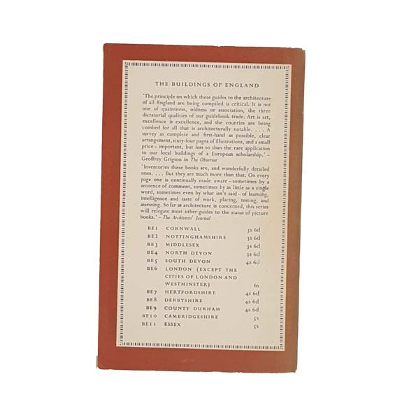 The Buildings of England: Cambridgeshire 1954 - First Edition