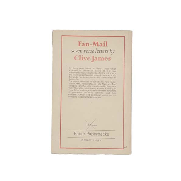 Fan-Mail: Seven Verse Letters by Clive James - Faber, 1977 - First Edition