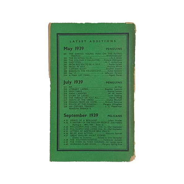 An Oxford Tragedy by J.C. Masterman - Penguin, 1939