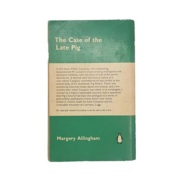 The Case of the Late Pig by Margery Allingham - Penguin, 1961
