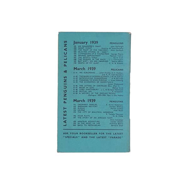 Lord Shaftesbury by J.L. and Barbara Hammond - Pelican, 1939