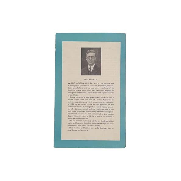 Local Government in England and Wales by W. Eric Jackson - Pelican, 1949