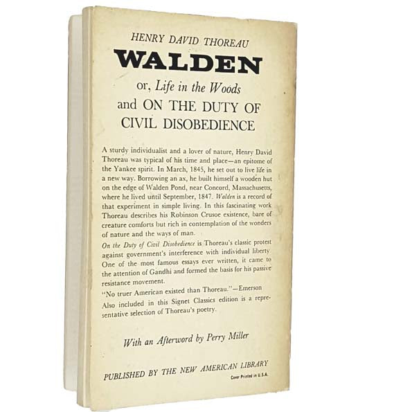 Walden by Henry David Thoreau 1963 - Signet
