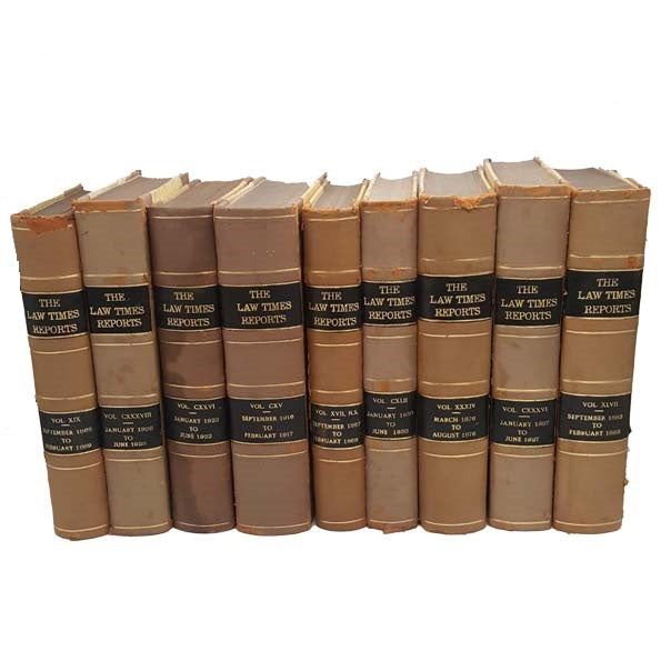The Law Times Reports 1860s-1930s - 3.5 metres of leather books