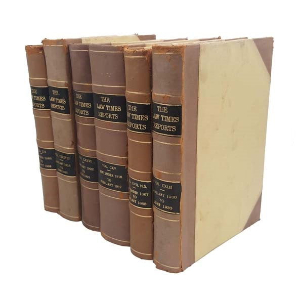 The Law Times Reports 1860s-1930s - 3.5 metres of leather books
