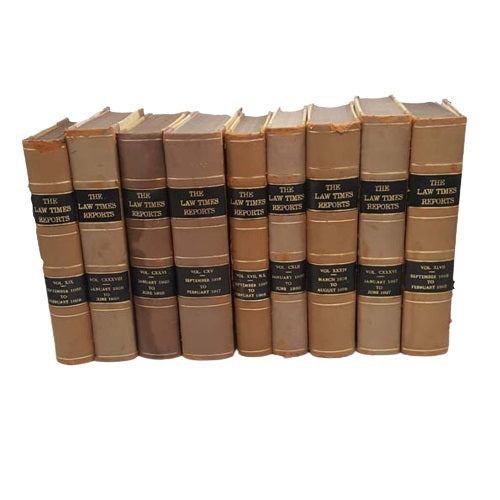 The Law Times Reports 1860s-1930s - 3.5 metres of leather books