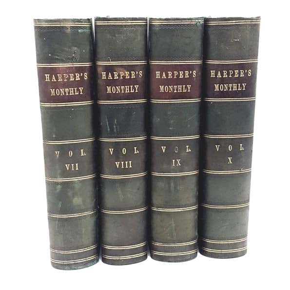 Harper’s Monthly Library Collection (4 Vols) - c. 1880s
