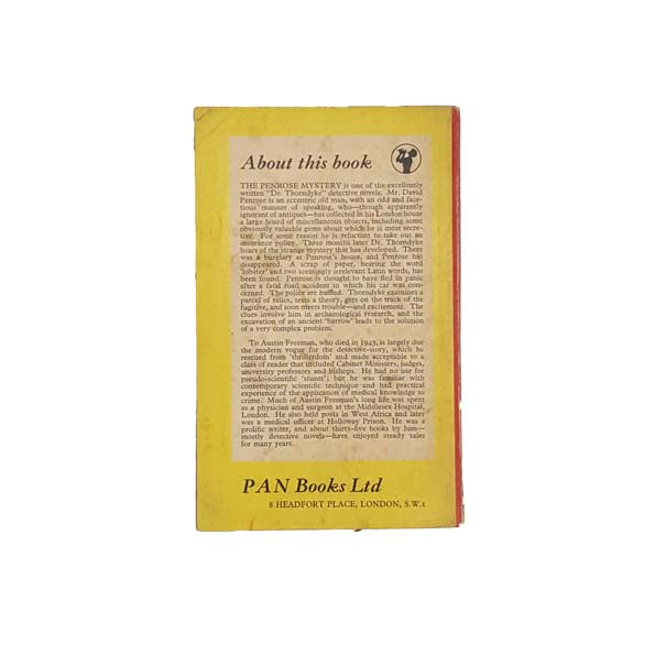 The Penrose Mystery by R. Austin Freeman - Pan, 1936