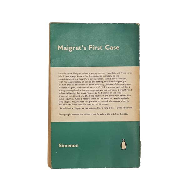Maigret's First Case by Georges Simenon - Penguin, 1961