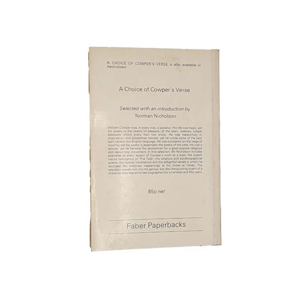 A Choice of Cowper's Verse - Faber, 1975