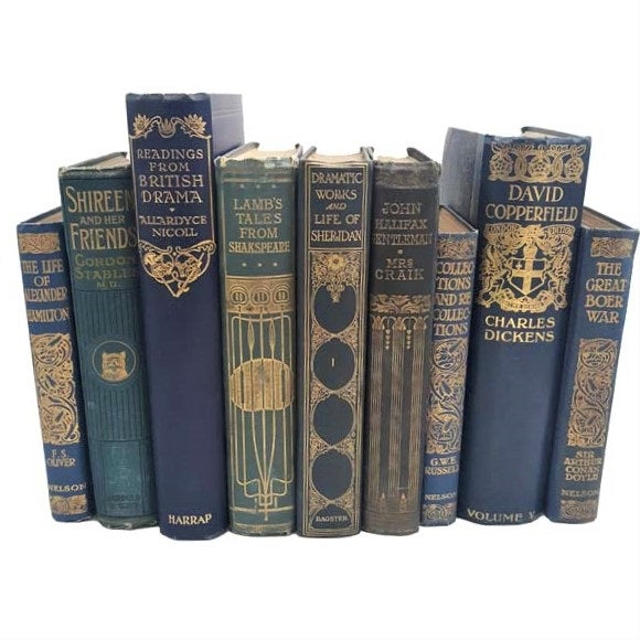BOOKS BY THE METRE: Blue and Gold Collection