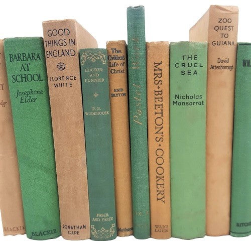 BOOKS BY THE METRE: Beige and Green Collection