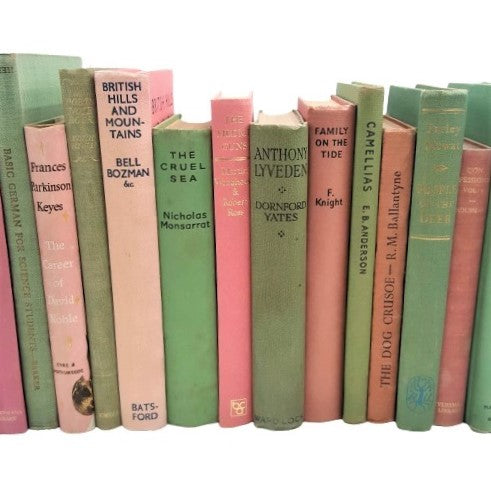 Books by the Metre: Vintage Pink &amp; Green