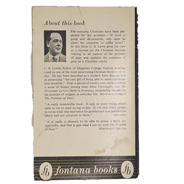 The Problem of Pain by C. S. Lewis - Fontana, 1957