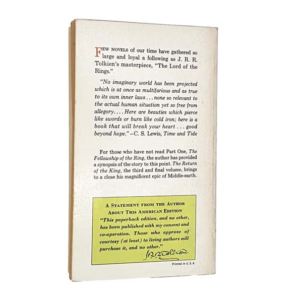 J. R. R. Tolkien's The Two Towers 1968 - Houghton Mifflin