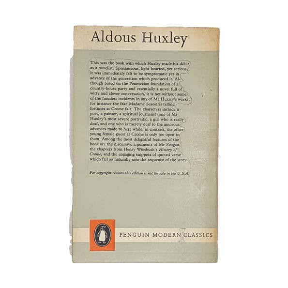 Crome Yellow by Aldous Huxley - Penguin, 1962