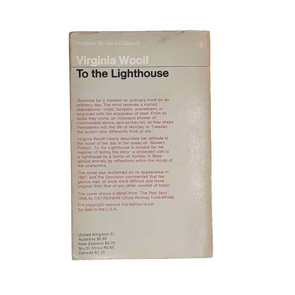 Virginia Woolf’s To The Lighthouse - Penguin, 1968
