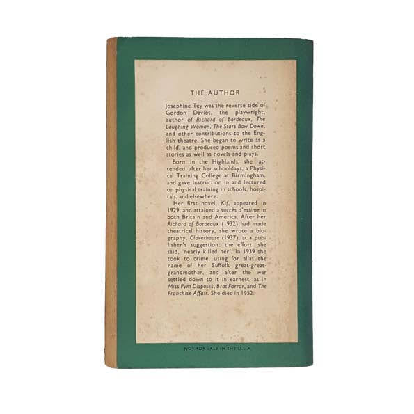 The Franchise Affair by Josephine Tey - Penguin, 1954