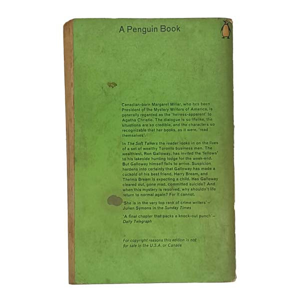 The Soft Talkers by Margaret Millar 1962 - Penguin