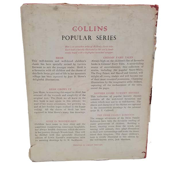 Heidi by Johanna Spyri - Collins, 1961