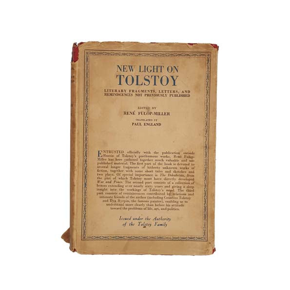 New Light on Tolstoy, 1931 - First Edition