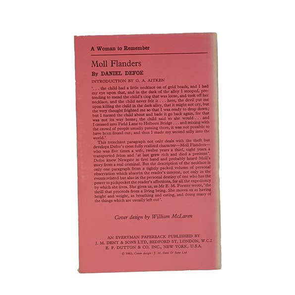 Moll Flanders by Daniel Defoe - Everyman, 1963