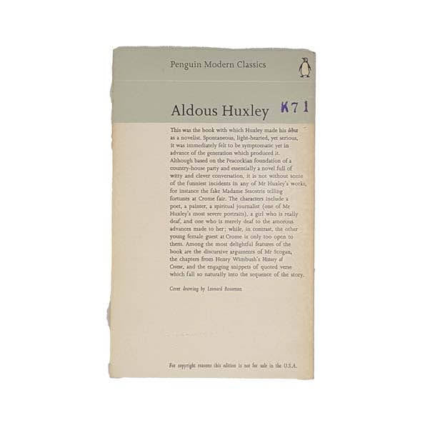 Crome Yellow by Aldous Huxley - Penguin, 1964