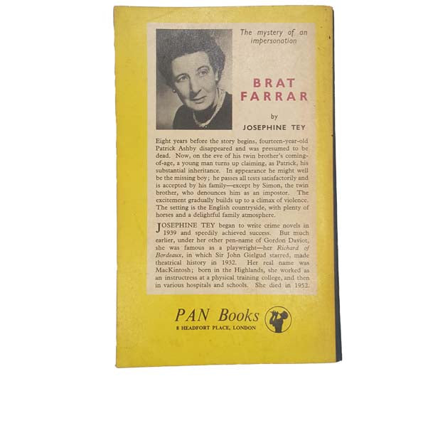 Brat Farrar by Josephine Tey - Pan Books, 1957