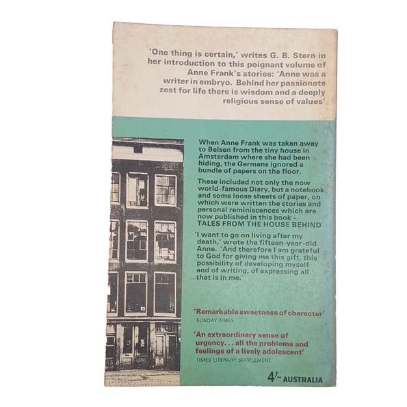 Tales From The House Behind by Anne Frank - Pan Books, 1965