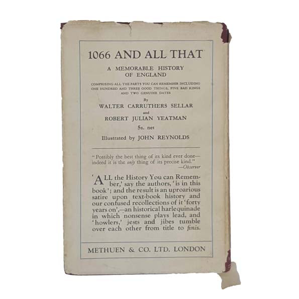 And Now All This by W. C. Sellar and R. J. Yeatman - Methuen 1932