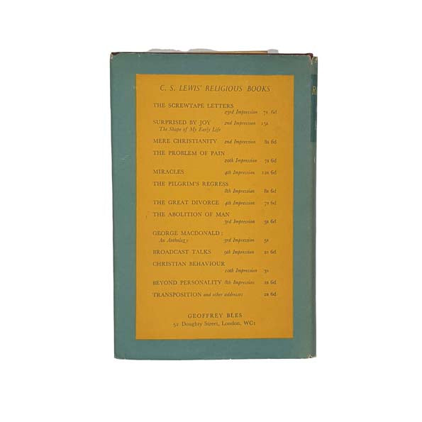 C. S. Lewis' Reflections on the Psalms - Bles 1958