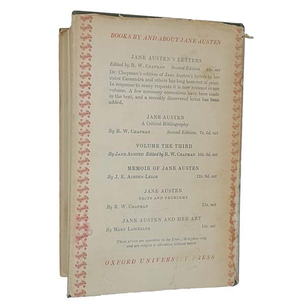 The Oxford Illustrated Jane Austen - Minor Works 1954
