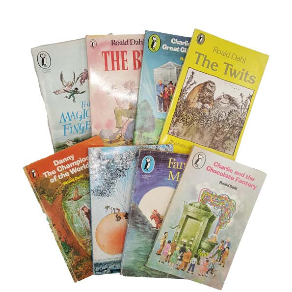 Roald Dahl 8 Vintage Puffin Paperbacks, c.1980