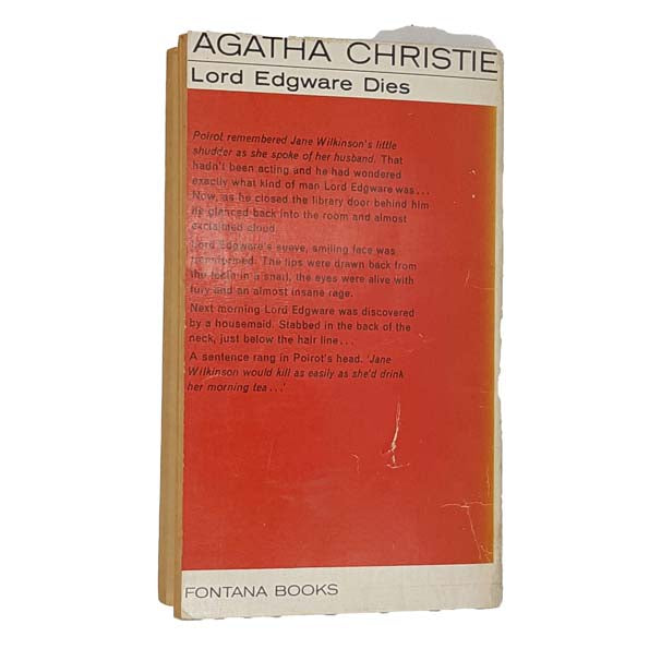 Agatha Christie's Lord Edgeware Dies - Fontana 1968