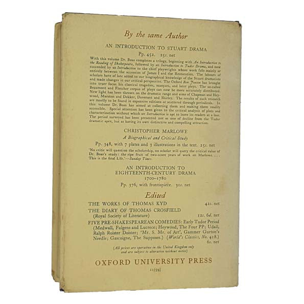 An introduction to Tudor Drama 1959 Country House Library