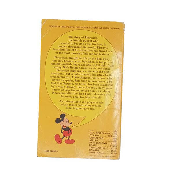 Disney’s Pinocchio - New English Library, 1975