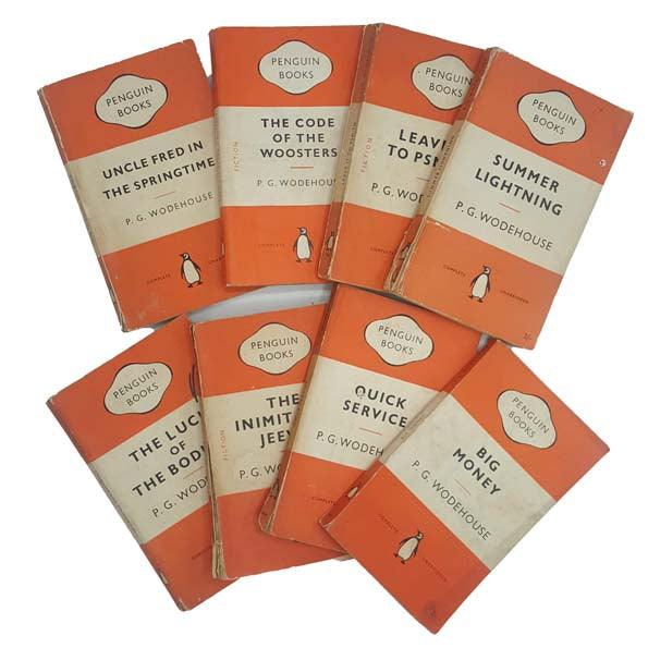 P. G. Wodehouse 8 Vintage Penguin Book Collection, 1953-4 First Editions