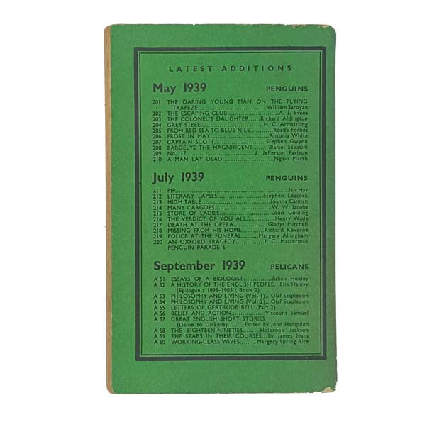 Missing from his Home by Richard Keverne - Penguin 1939