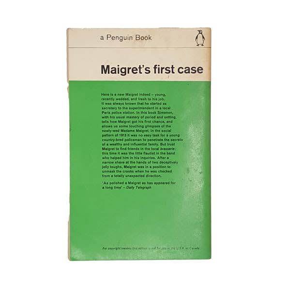 Maigret’s First Case by Simenon - Penguin, 1962