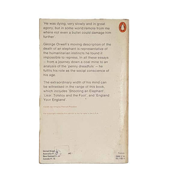 Inside the Whale and other Essays by George Orwell - Penguin, 1974