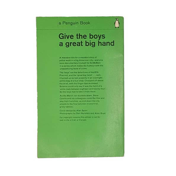 Give the Boys a Great Big Hand by Ed McBain - Penguin, 1965