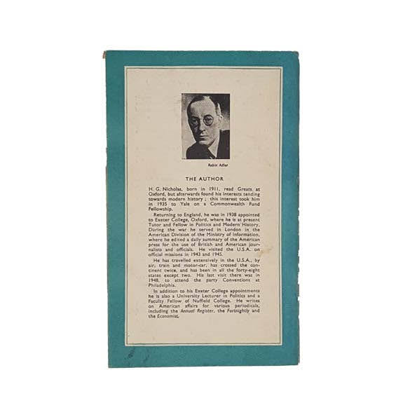 The American Union by H. G. Nicholas - Penguin, 1950