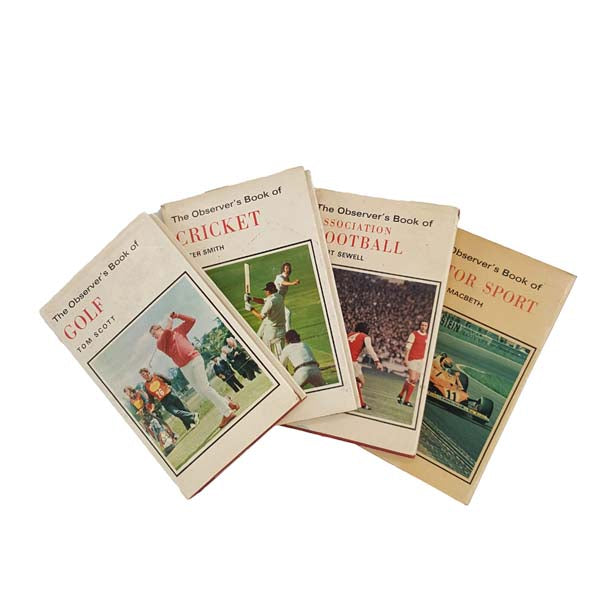 The Observer's Book of Association Football, Golf, Cricket, Motor Sport - 4 Book Collection